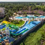 Resort water slides and lagoon pool