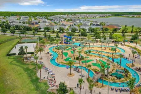 Enjoy a peaceful ride around the palm lined lazy river