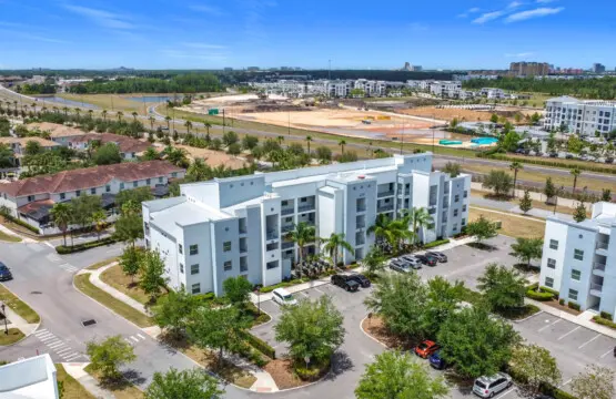 Scenic aerial shot of the property and neighborhood.