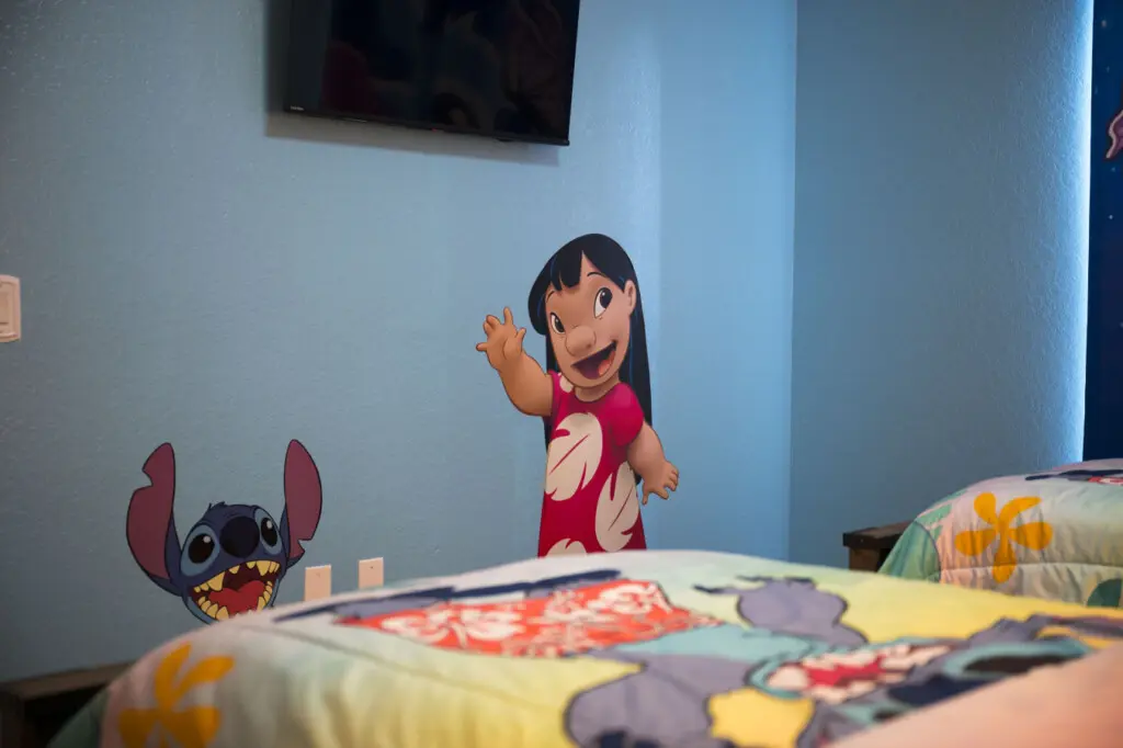Lilo & Stitch themed bedroom with 2 twin beds perfect for your kids