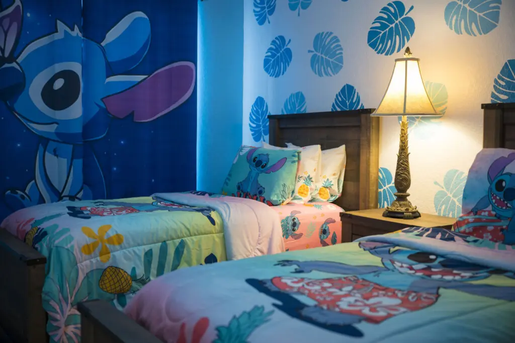 Lilo & Stitch themed bedroom with 2 twin beds perfect for your kids