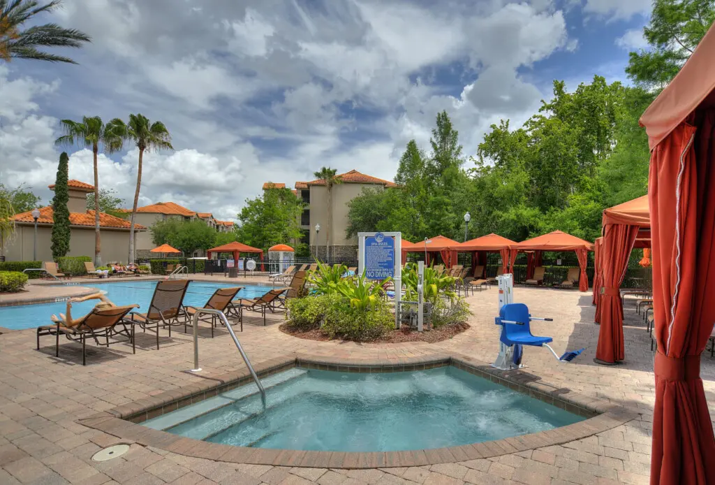 Enjoy ultimate relaxation in the warm spa waters.