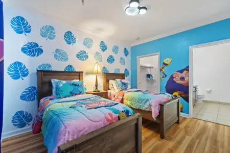 Lilo & Stitch themed bedroom with 2 twin beds perfect for your kids