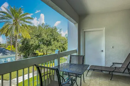 Enjoy the amazing View of the pool and golf course from the Private Balcony