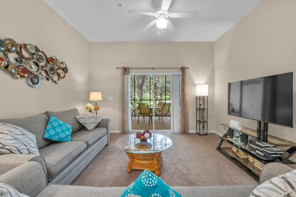 Enjoy quality time in the cozy living space, featuring a TV for your entertainment.