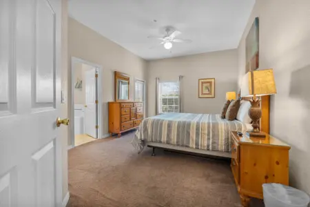 Check it out! Get a great night’s sleep in the master bedroom with a cozy king sized bed.