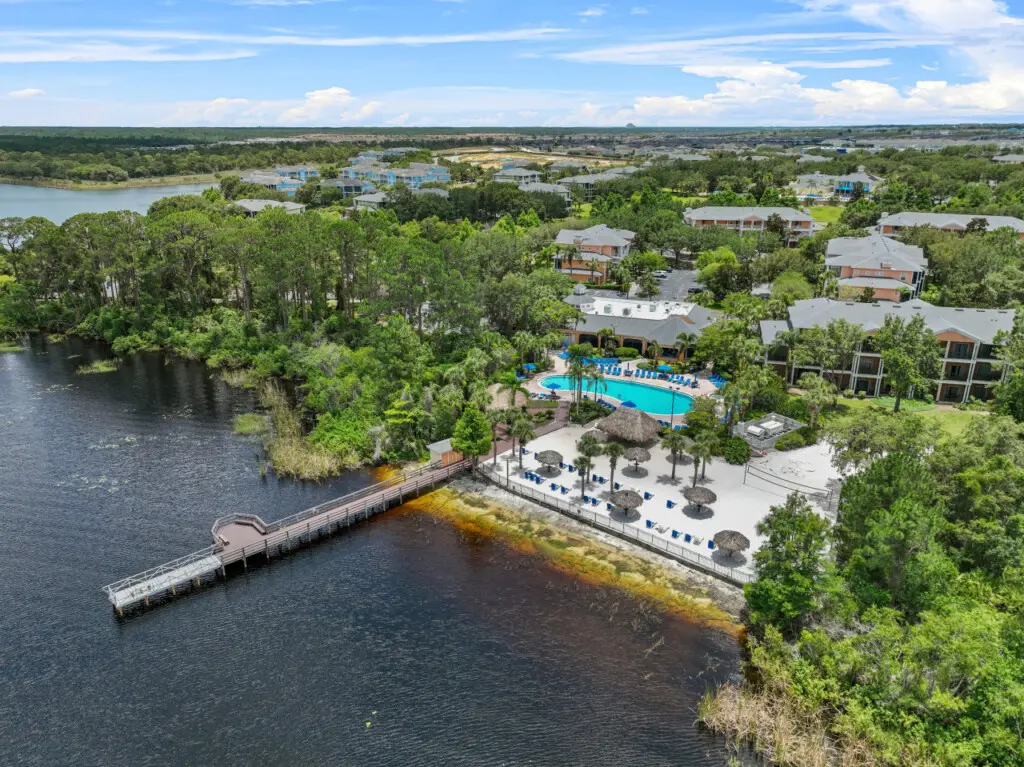 Bird’s eye look at your lakeside getaway.