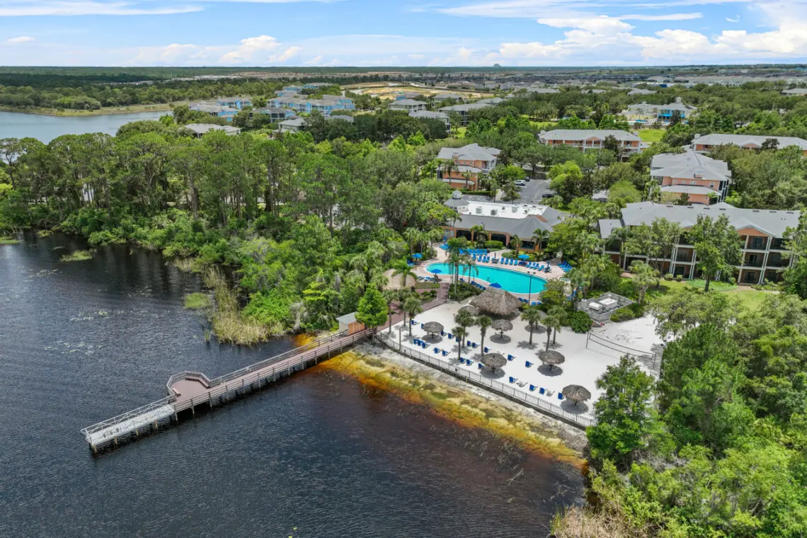 Bird’s eye look at your lakeside getaway.