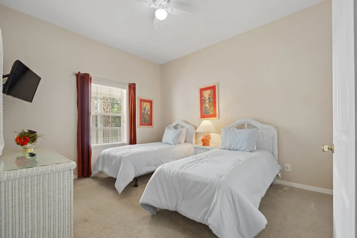 Charming twin bedroom—perfect for kids or friends sharing
