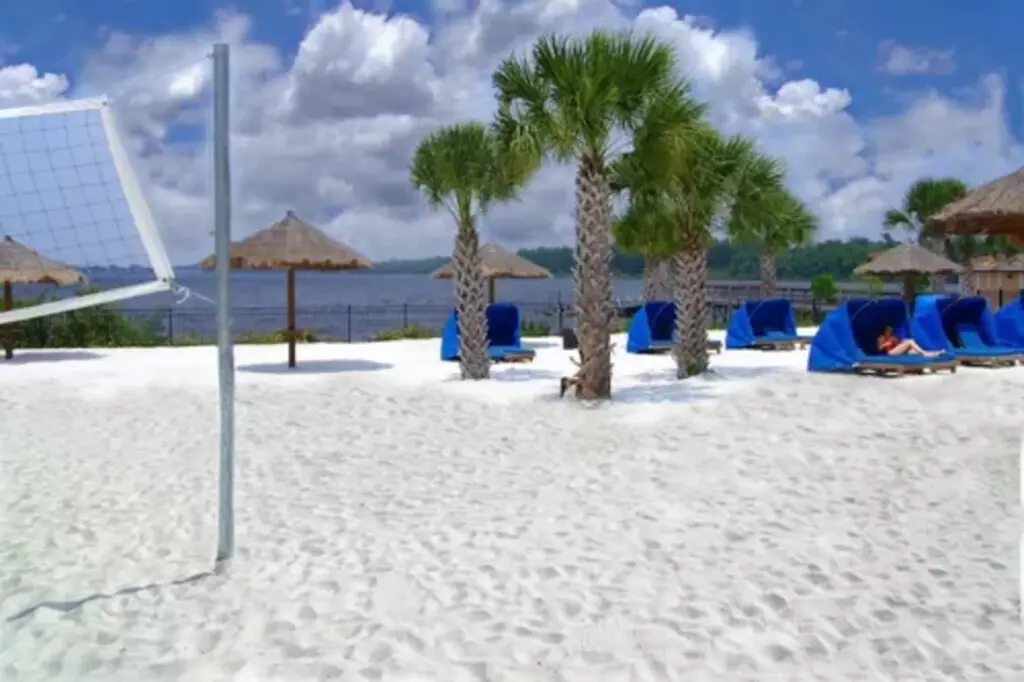 Play volleyball with this amazing view