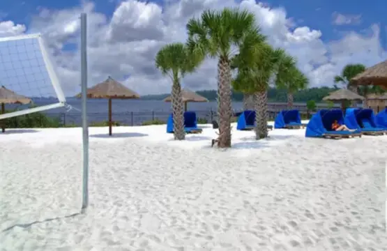 Play volleyball with this amazing view