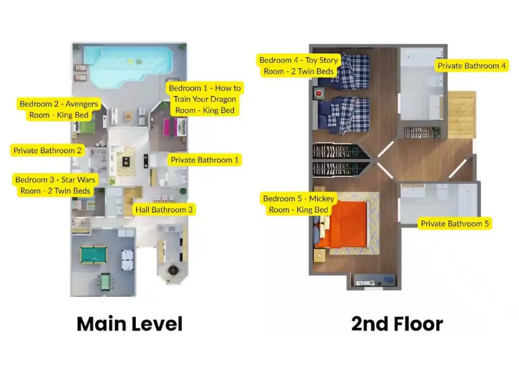 Themed Rooms with Private Pool in Kissimmee | Floor Plan