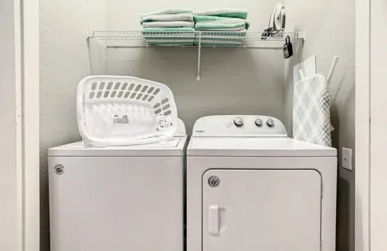 In-unit washer and dryer setup
