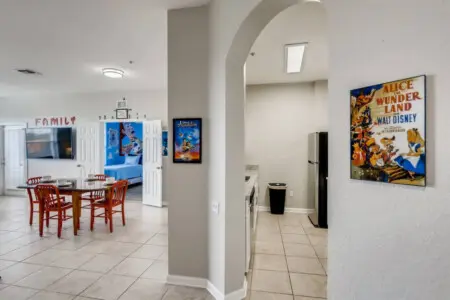 Open dining space with Disney decor