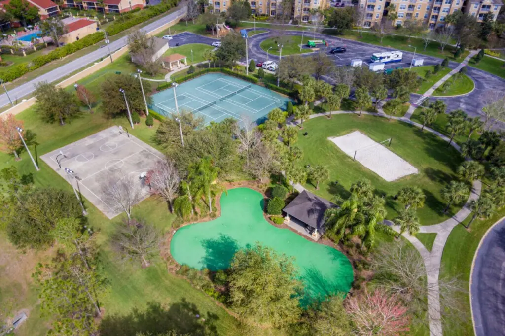 Sports courts and playground at Windsor Hills