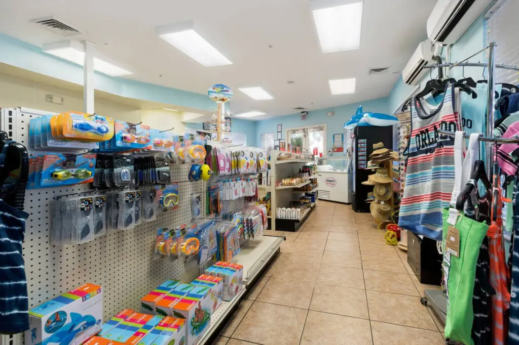 On-site resort shop with essentials and toys