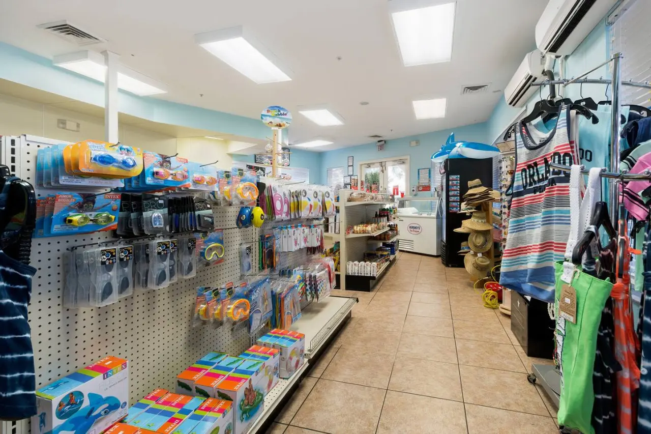 On-site resort shop with essentials and toys