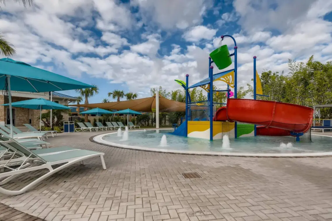 Kids splash zone and slides
