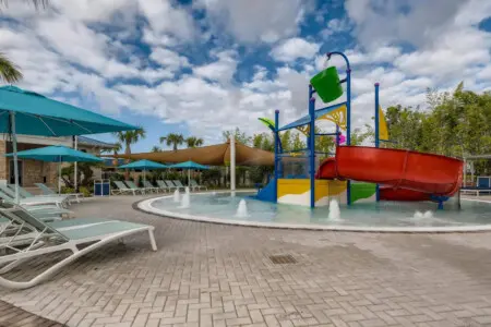 Kids splash zone and slides