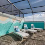 Private pool deck with loungers
