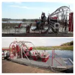 Captain driving Spirit of the Swamp airboat on water