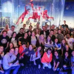 Large group photo inside iFLY Indoor Skydiving Orlando