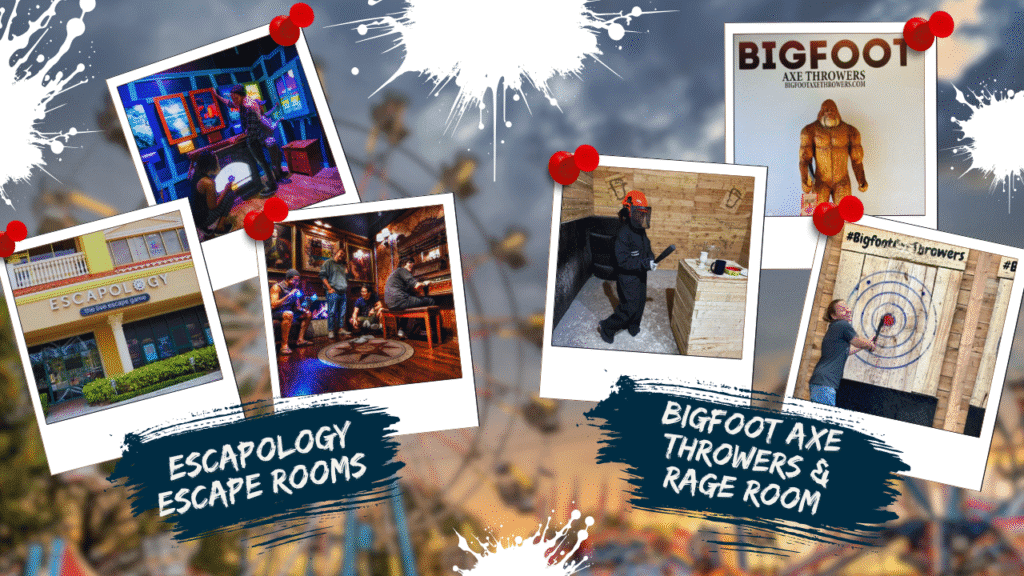 1. Escapology Escape Rooms 2. Bigfoot Axe Throwers & Rage Room