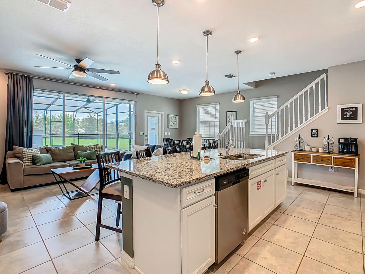 Open-plan living room and dining area