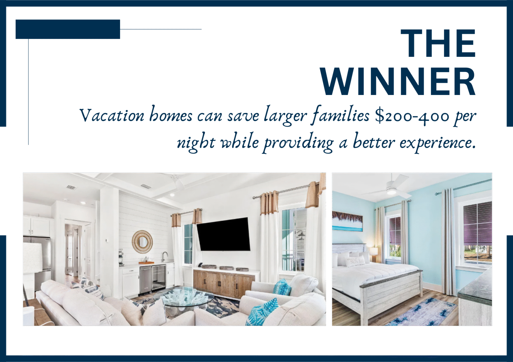 The winner, vacation homes