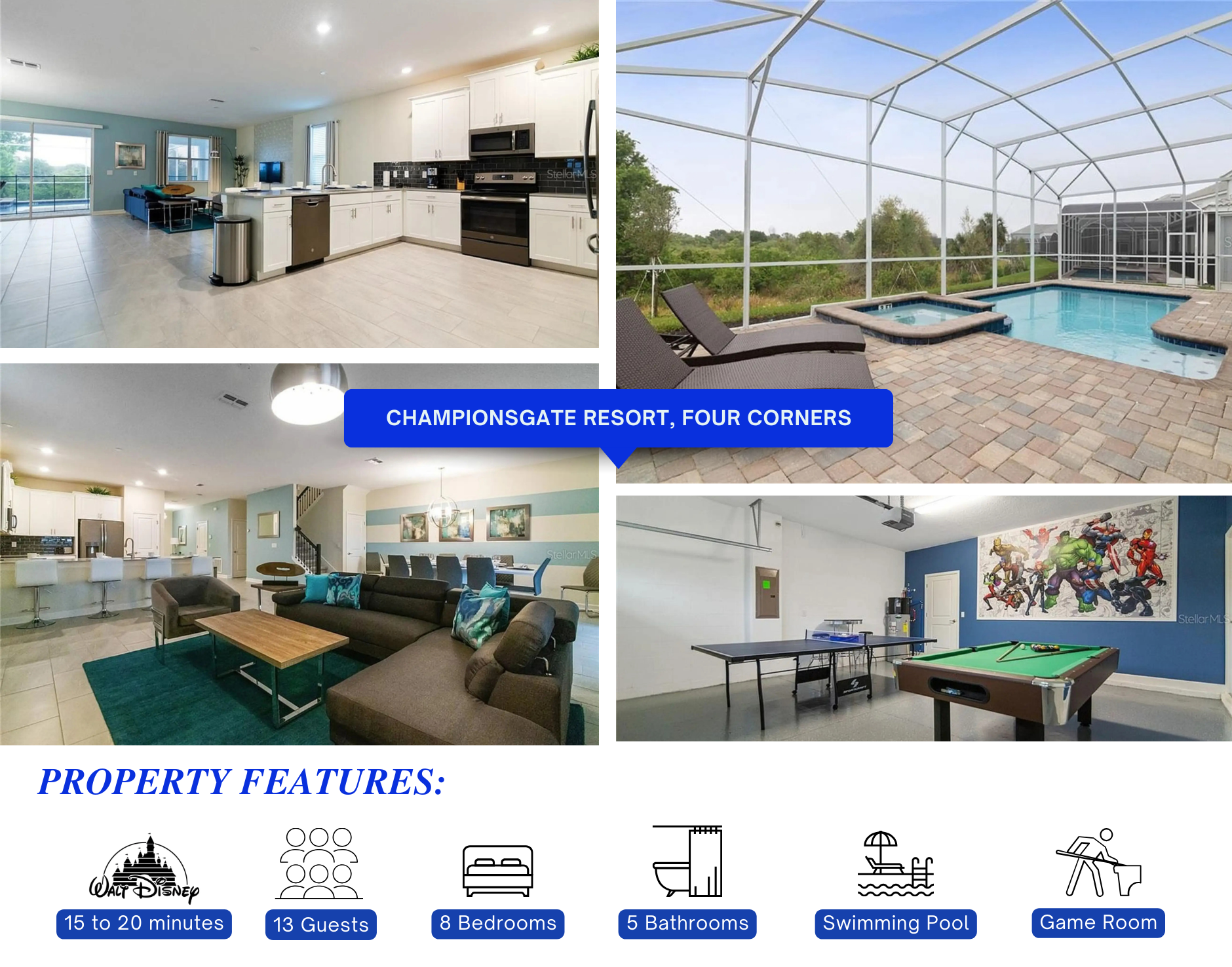 ChampionsGate Resort – Spacious 8BR Estate With Pool