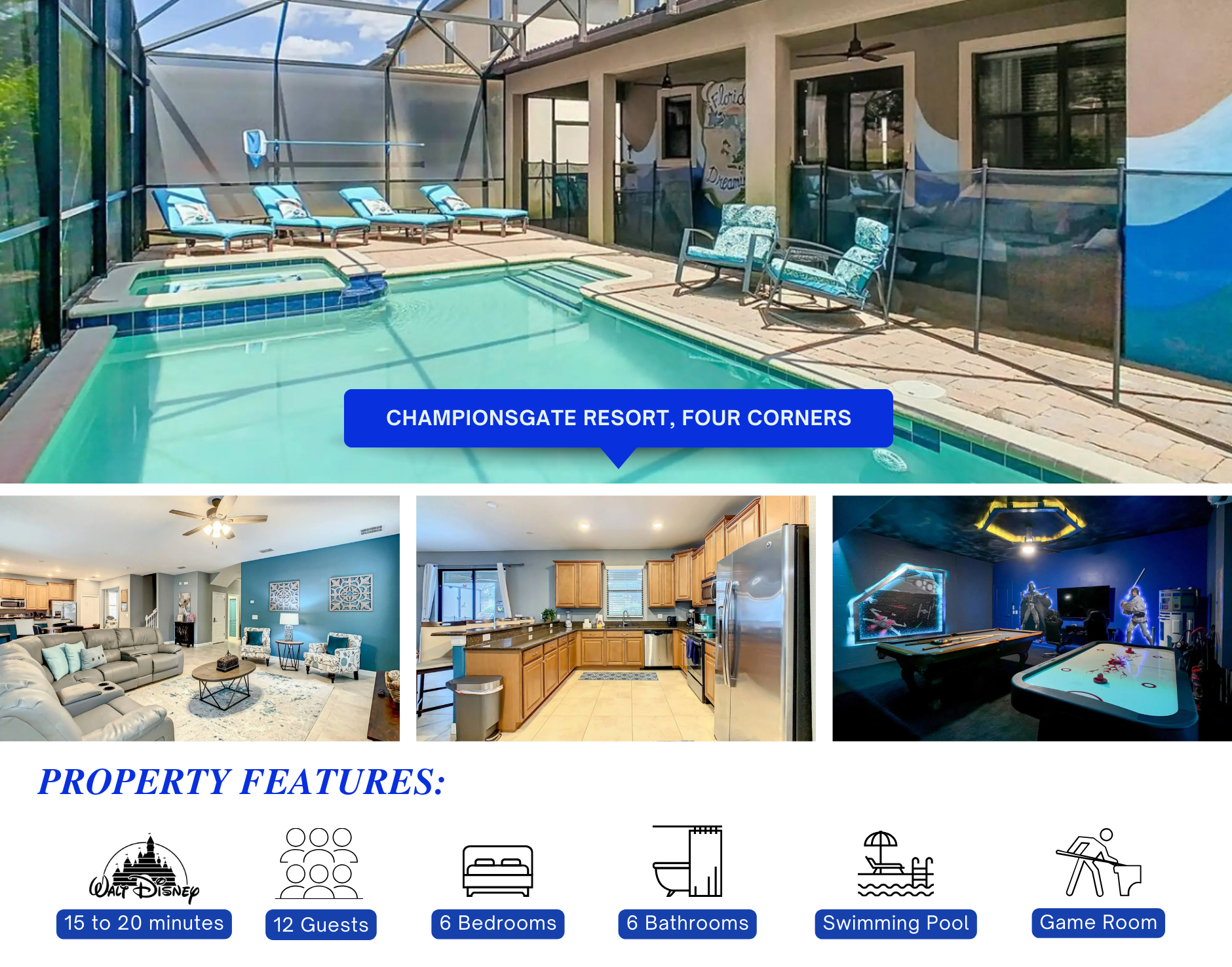 ChampionsGate Resort – Themed 6BR Home With Private Pool