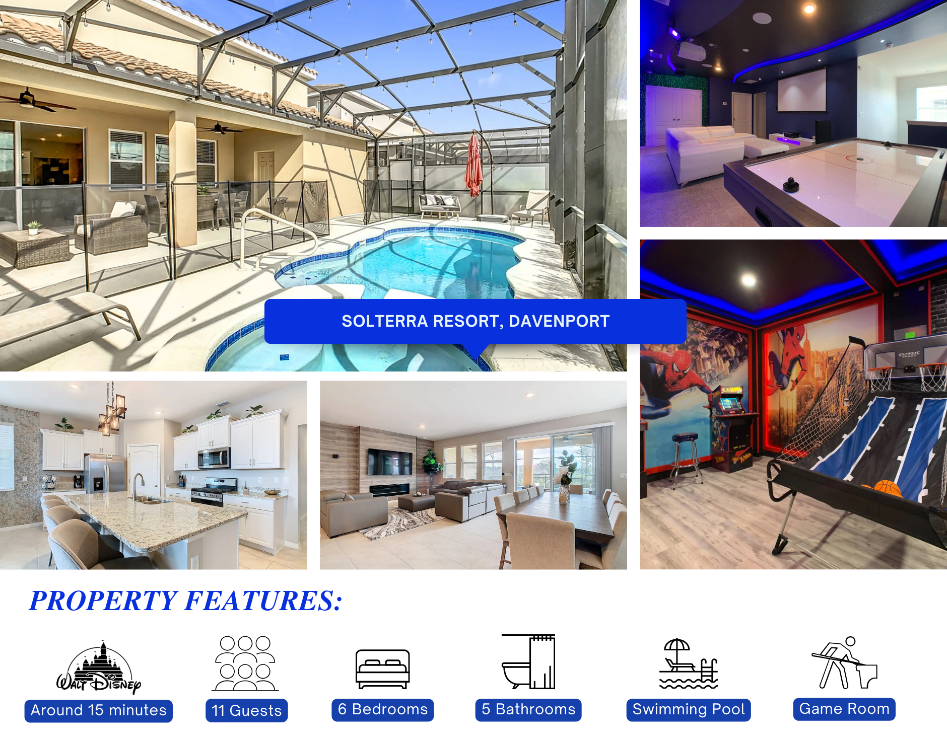 Solterra Resort – 6BR Pool Home With Game Room