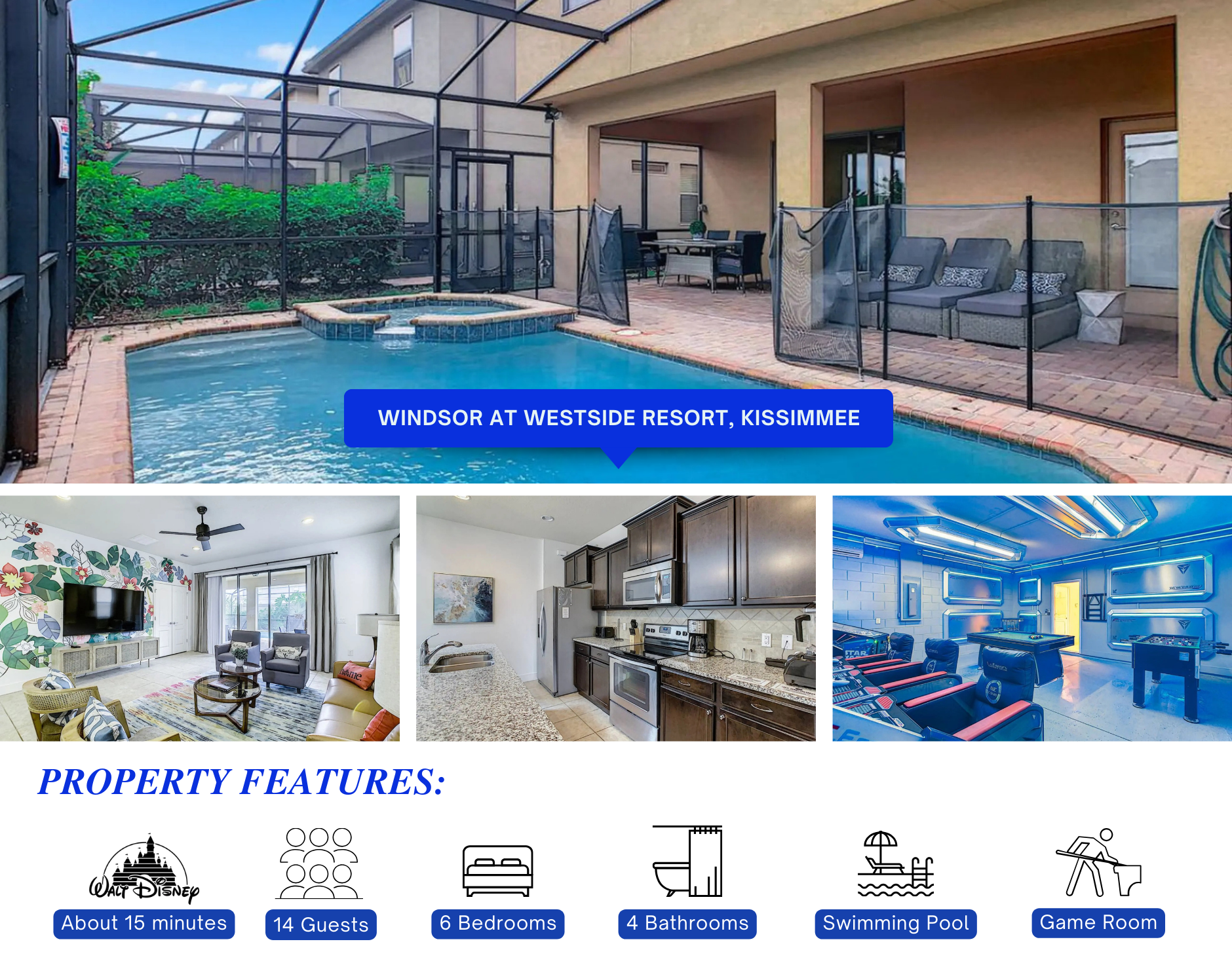 Windsor at Westside – 6BR Pool & Spa Villa