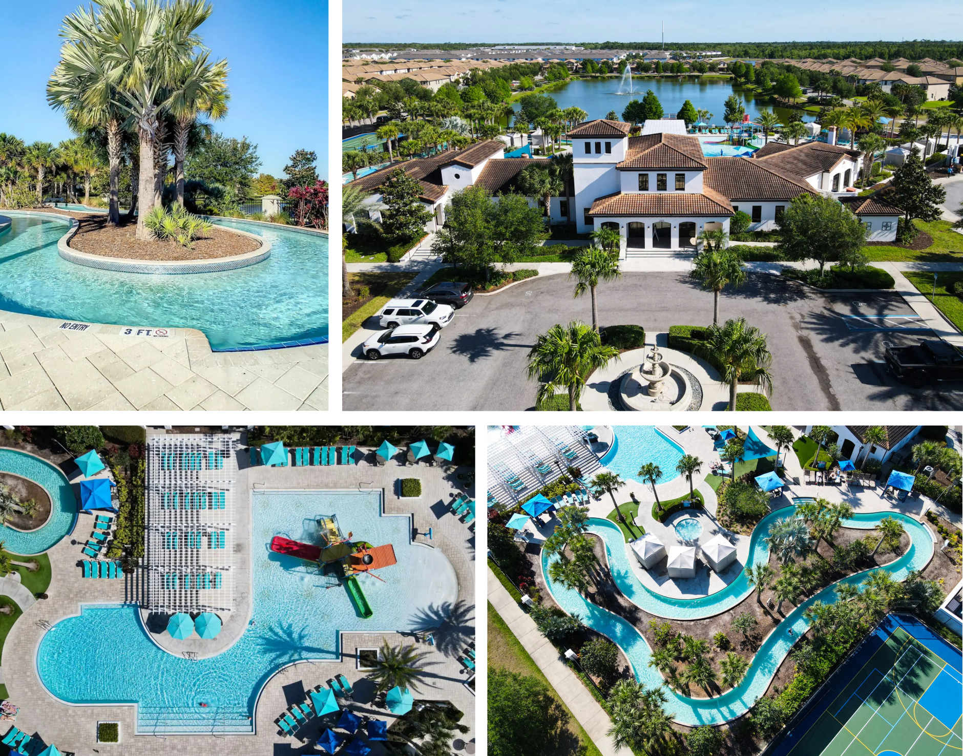 Windsor at Westside Aerial view and Resort-Style Pool, Lazy River, and Clubhouse