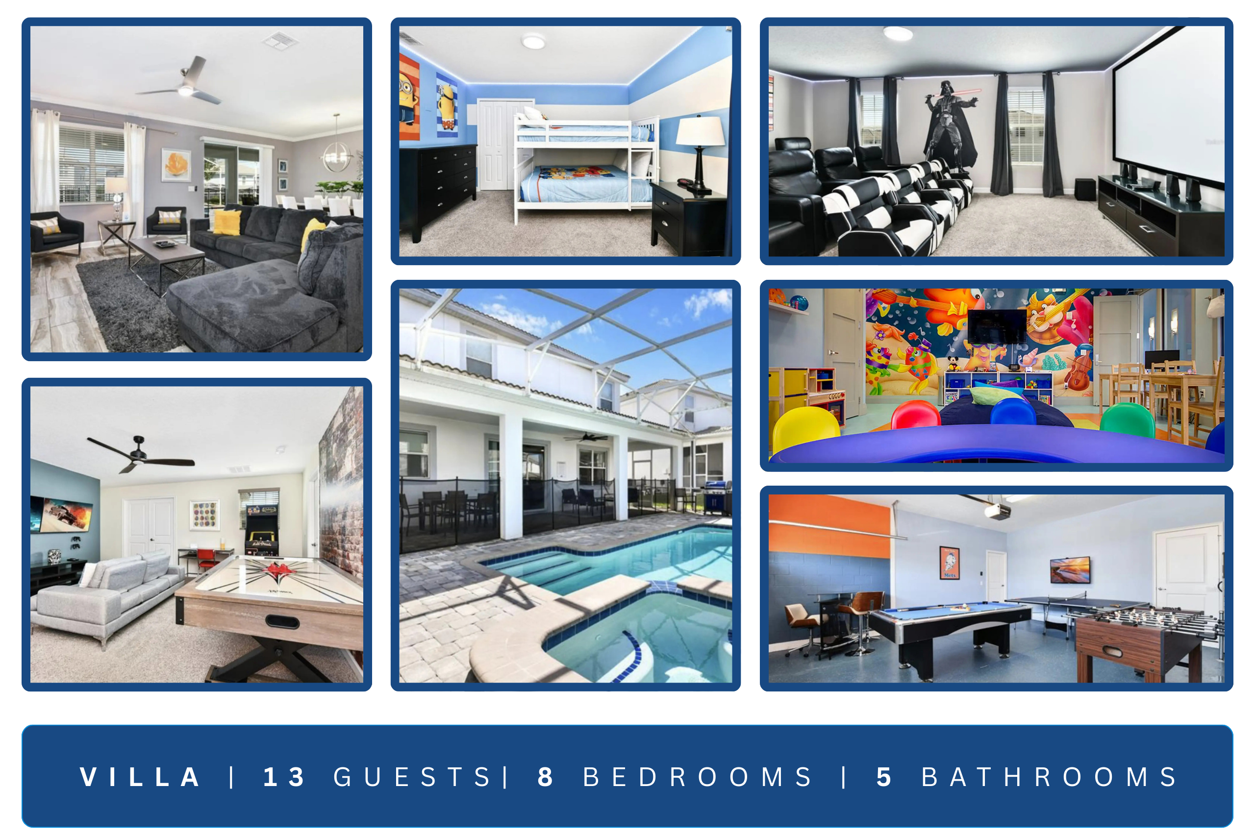 ChampionsGate Luxury 8BR Villa, Pool, Theater, Game Room