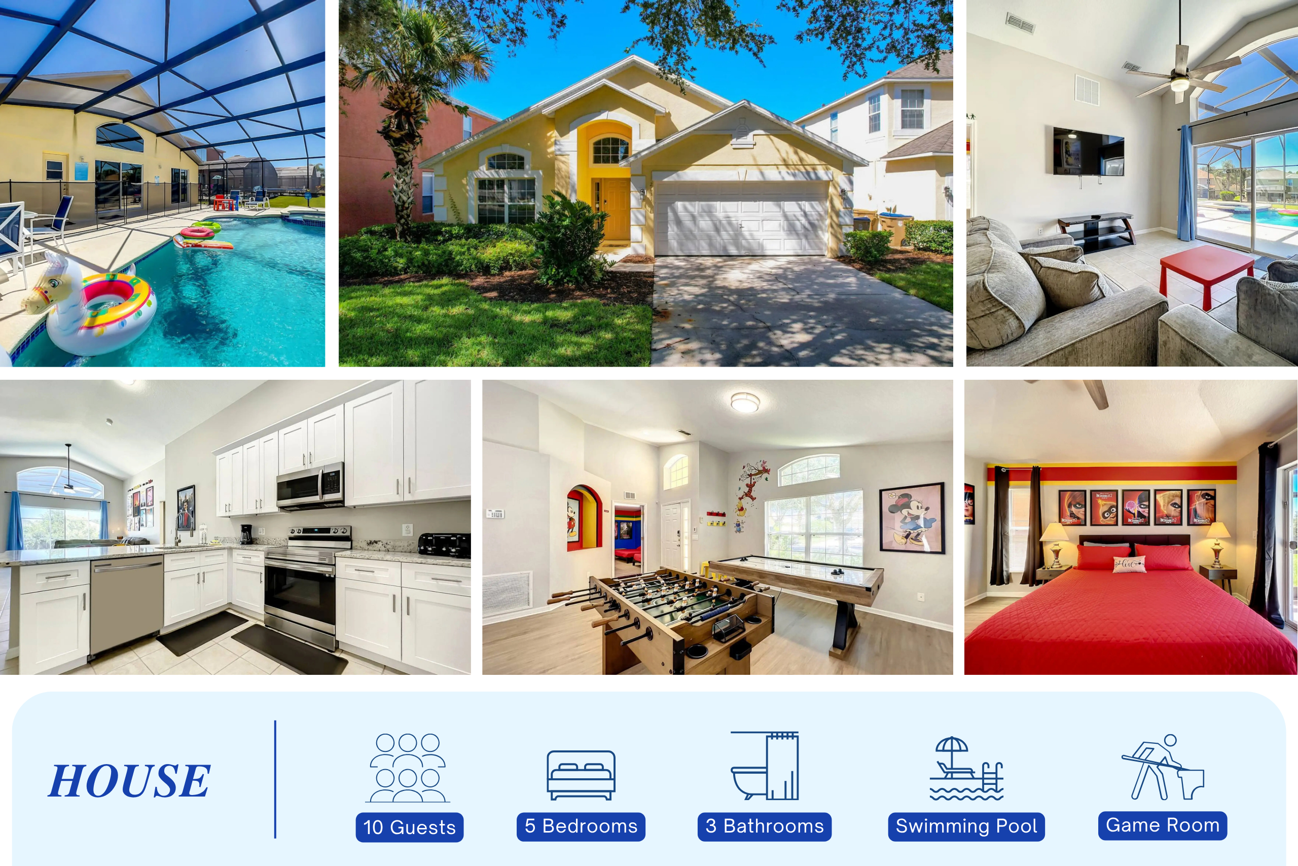 H2631E Resort Single Level Pool Spa Home Disney