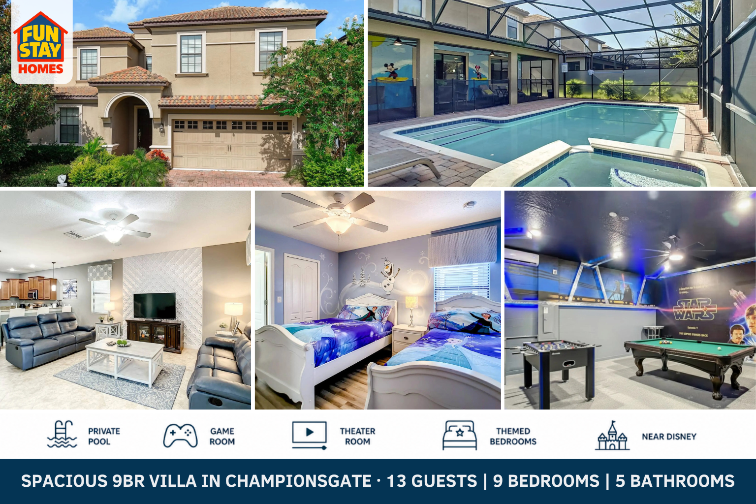 Spacious 9BR Villa in ChampionsGate