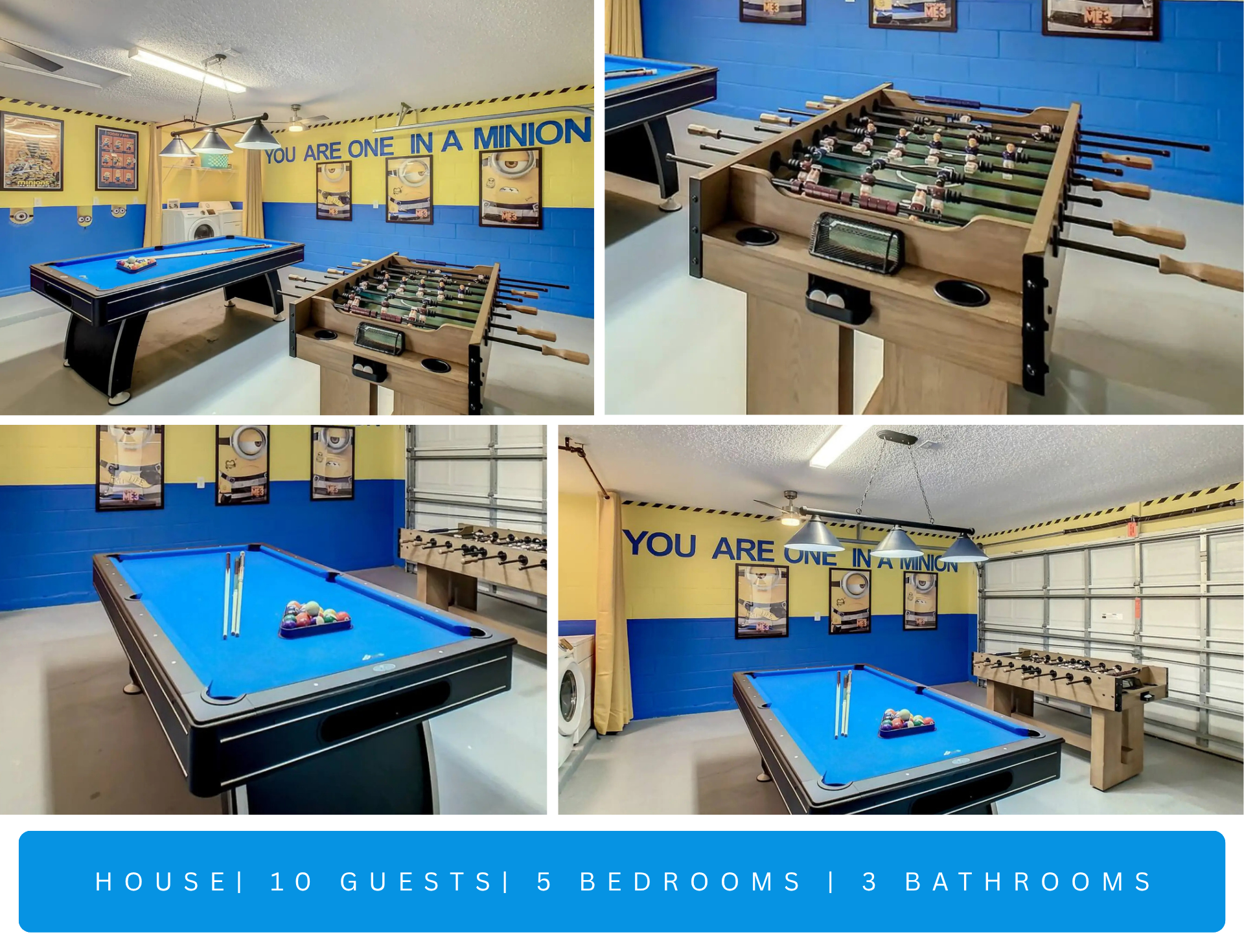 Themed Rooms with Gameroom and Private Pool