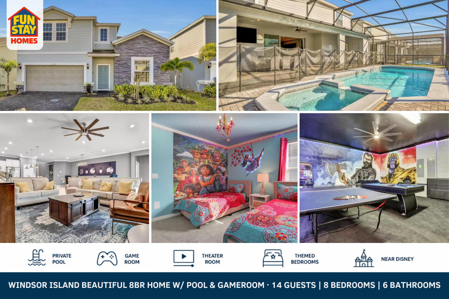 Windsor Island Beautiful 8BR Home w Pool & Gameroom