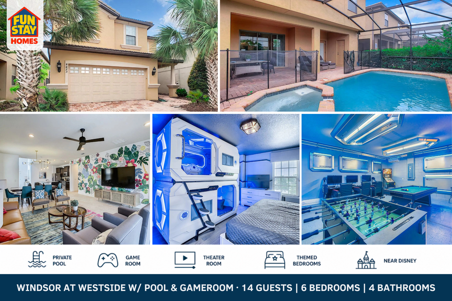 Amazing Themed Villa With Private Pool and Spa at Windsor at Westside