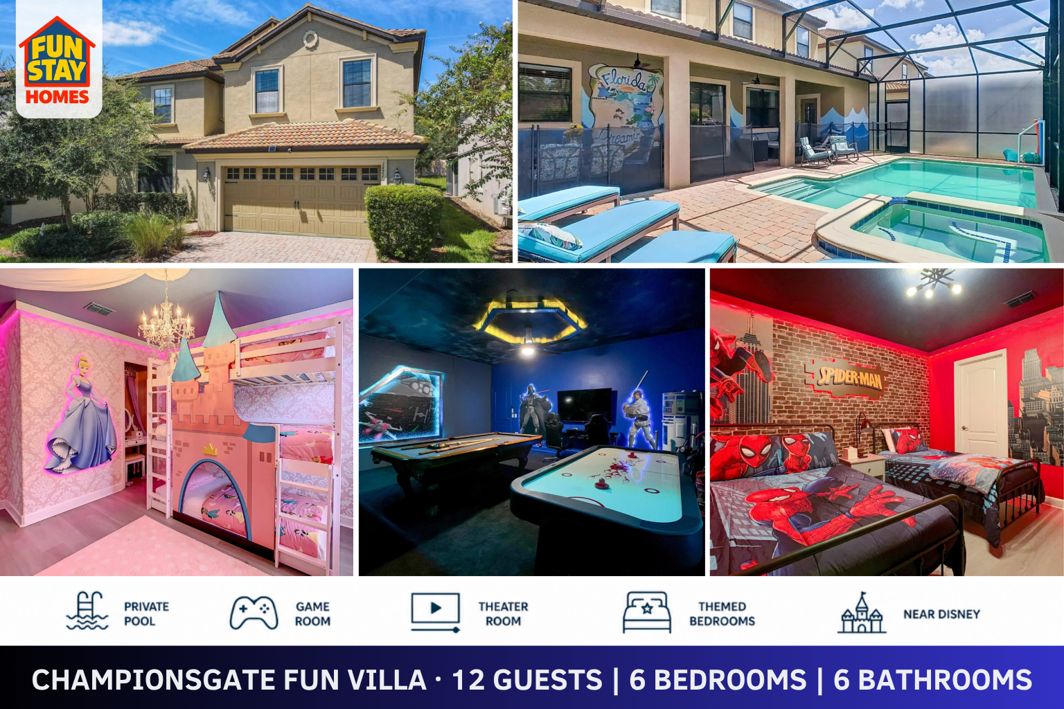 ChampionsGate Fun Villa: Avengers, Star Wars, and Princess Themed Rooms