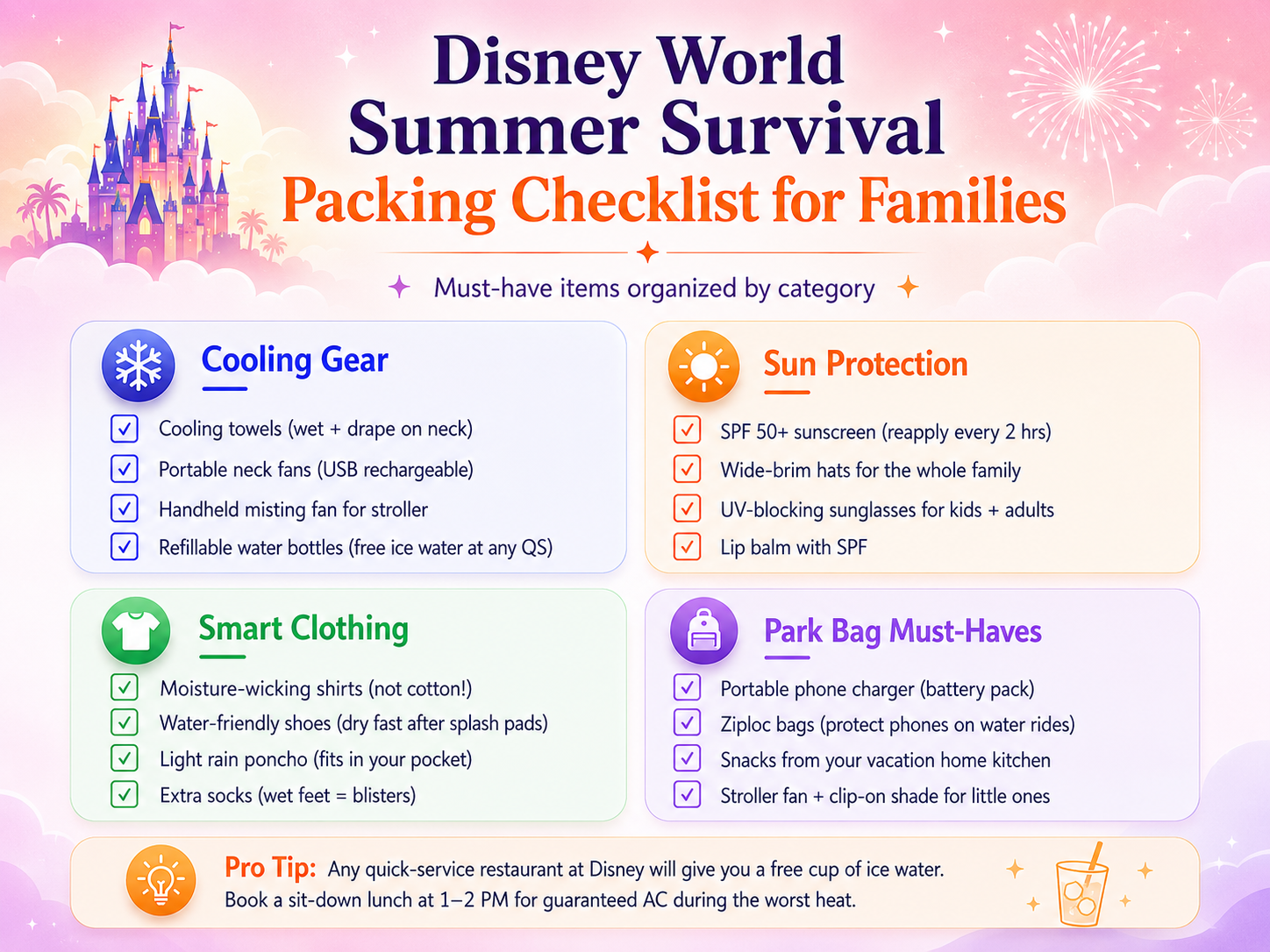 Disney World Summer Survival Packing Checklist for Families