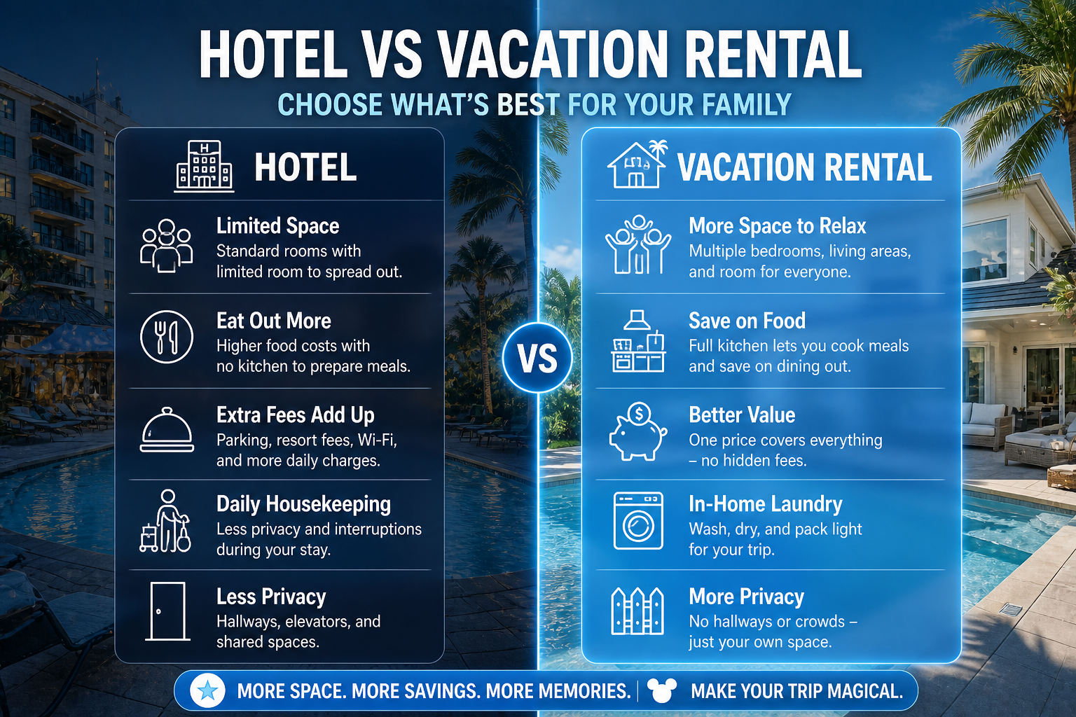 Hotel vs vacation rental comparison