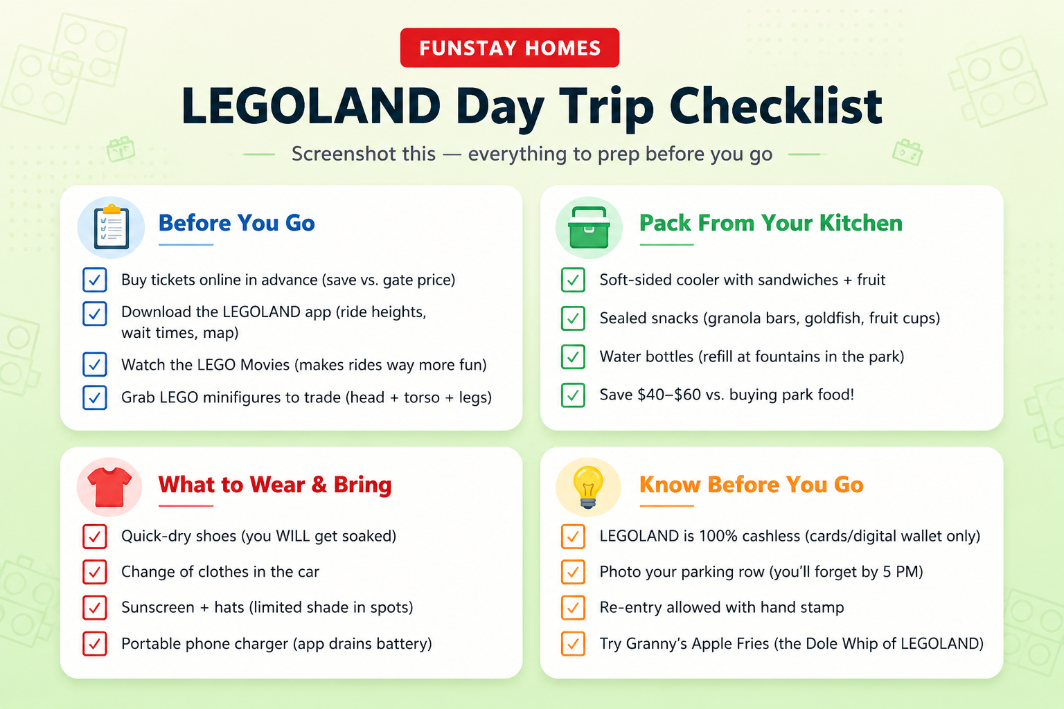 LEGOLAND Day Trip Checklist