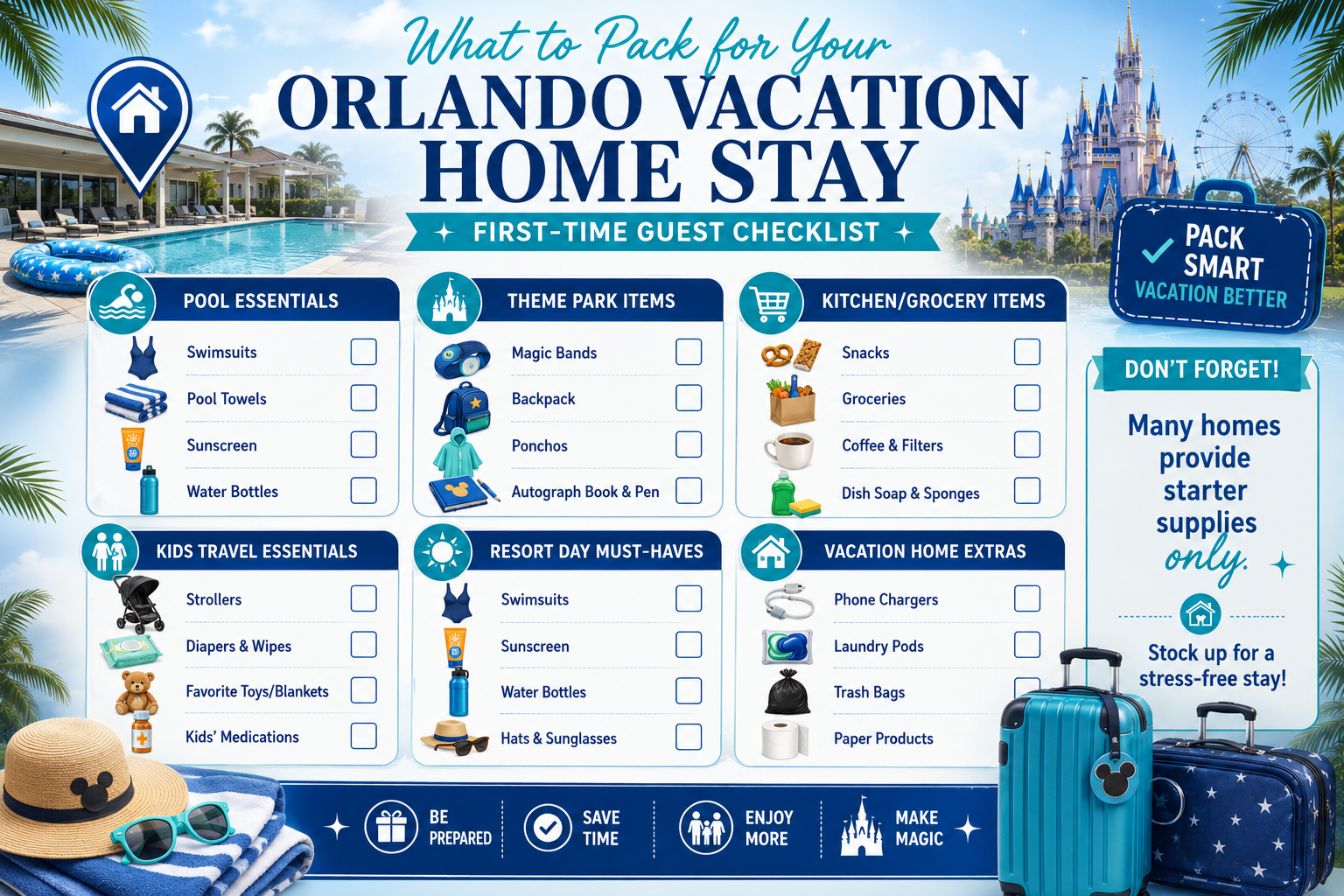 Orlando vacation home stay checklist