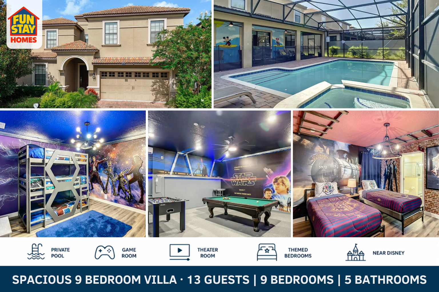 Spacious 9 Bedroom Villa in ChampionsGate With Pool and Spa