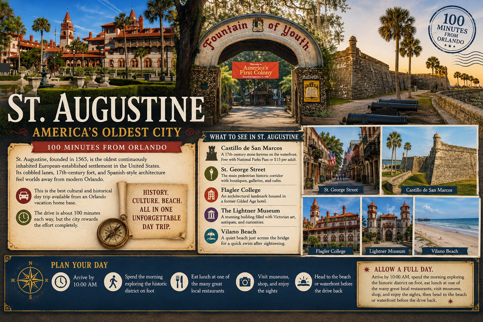 St. Augustine: America's Oldest City, 100 Minutes from Orlando
