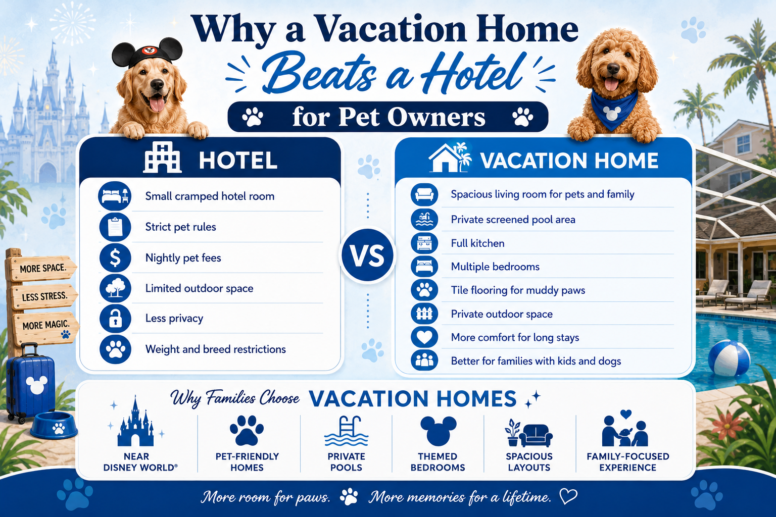 Vacation homes vs hotels for pets
