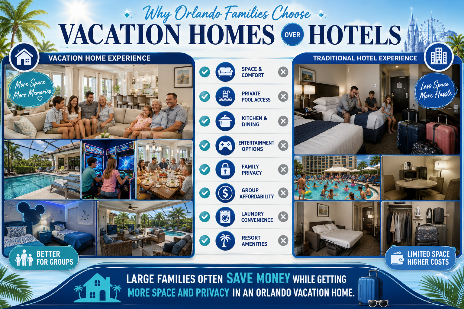 Vacation homes vs hotels in Orlando