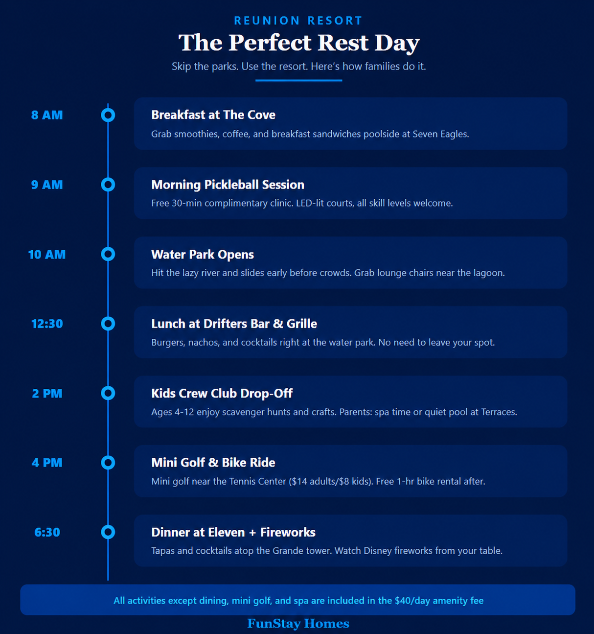 The perfect resort day schedule